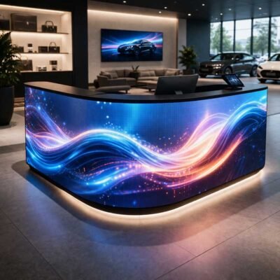 Comptoir d’accueil LED interactif